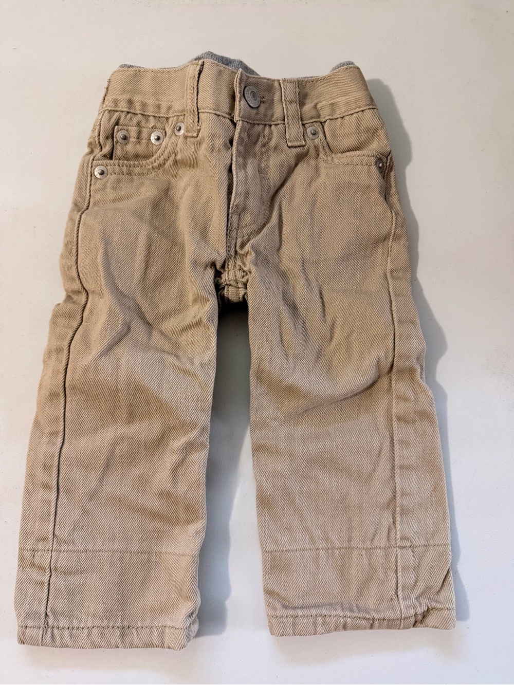 Levi's 505 Toddler Boys Tan Corduroy Pants Fleece Lined Size 12M